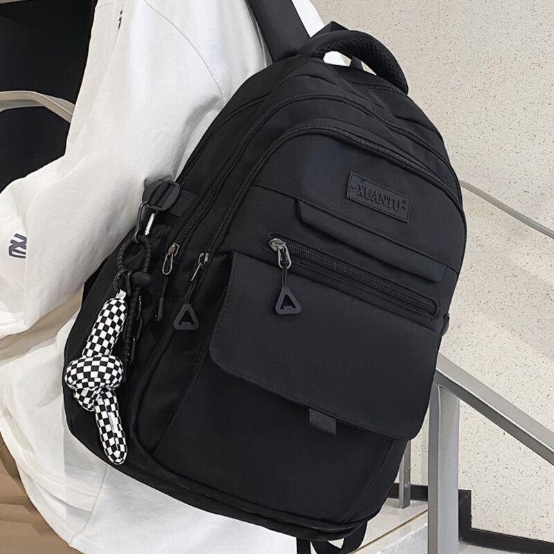 2024 нейлоновый Многофункциональный рюкзак для студентов, черный большой высококачественный дорожный рюкзак, унисекс, экологически чистый портативный рюкзак для ноутбука
