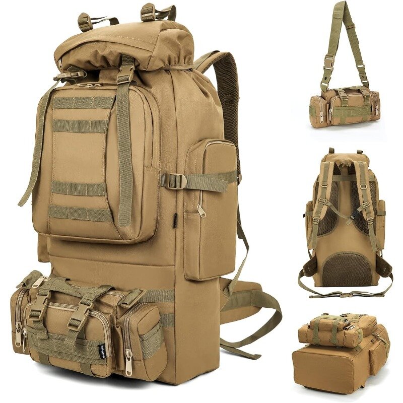 Военный тактический рюкзак, съемная Сумка Molle, вместительный рюкзак для кемпинга, походов, рюкзак для мужчин и женщин