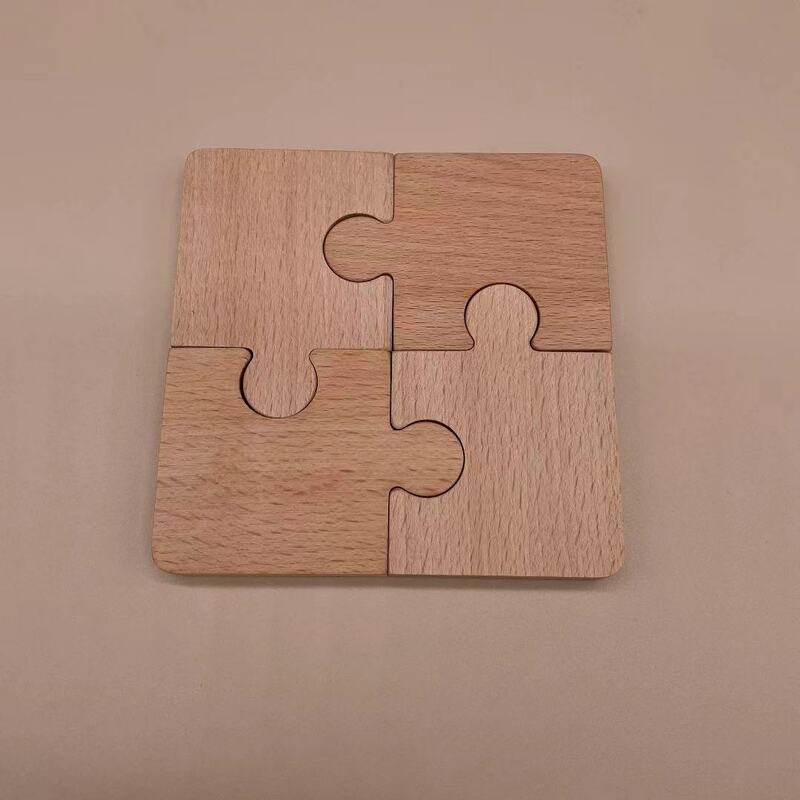 Buk drewniane Puzzle dwa kółka Puzzle początkujący klamra zabawki edukacyjne dla dzieci dzieci zabawki Montessori prezenty