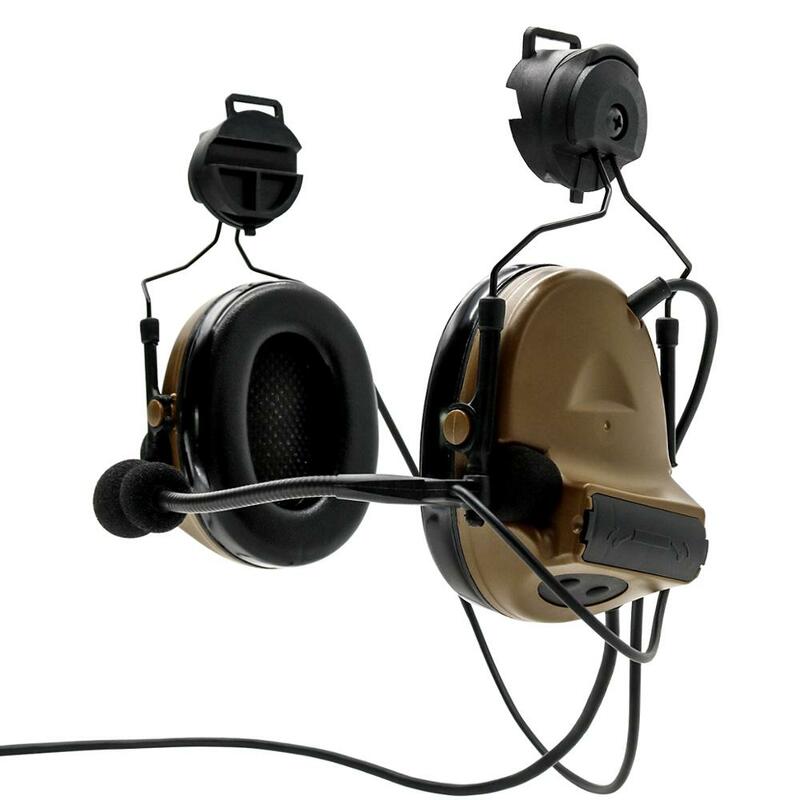 Headphone Walkie-talkie, Headphone taktis pengurang kebisingan aktif COMTAC II Headset Airsoft menembak pelindung pendengaran earmuff taktis