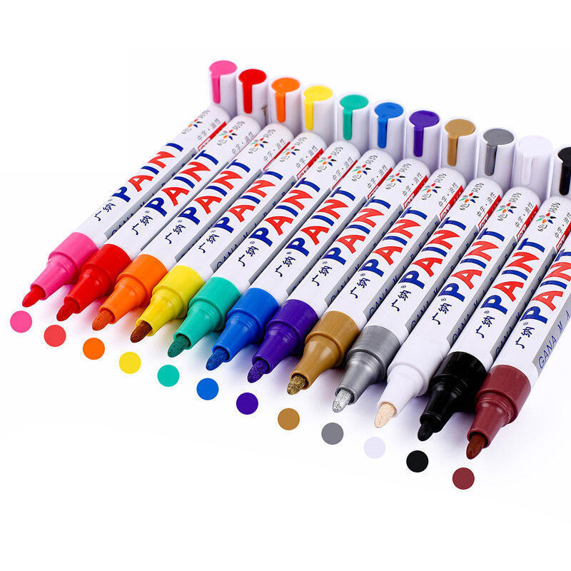 Pneu impermeável oleoso Mark Pen para carros, Auto pneu de borracha, Pintura permanente colorida Pen, Graffiti, Touch Up Paint Marker