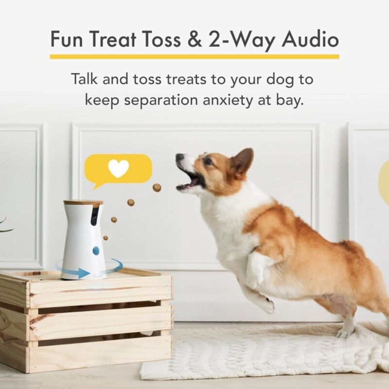 Furbo 360° Dog Camera: [New 2022] Rotating 360° View Wide-Angle Pet Camera with Treat Tossing, Color Night Vision, 1080p HD Pan
