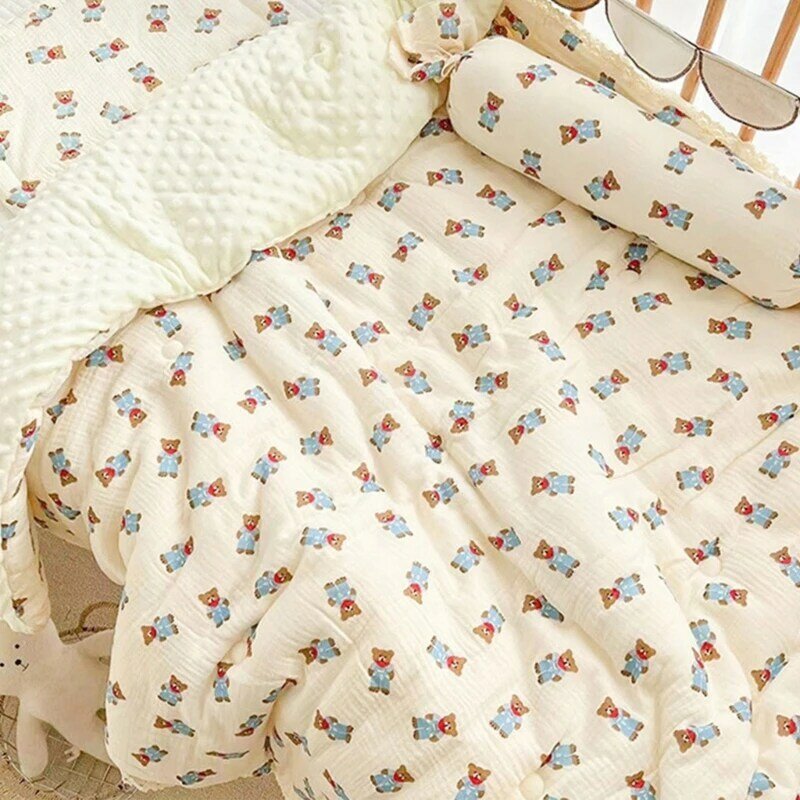 ผ้าห่มผ้าห่มสำหรับทารก unisex พร้อมแผ่นรองแบบจุดเพื่อเพิ่มความสบาย