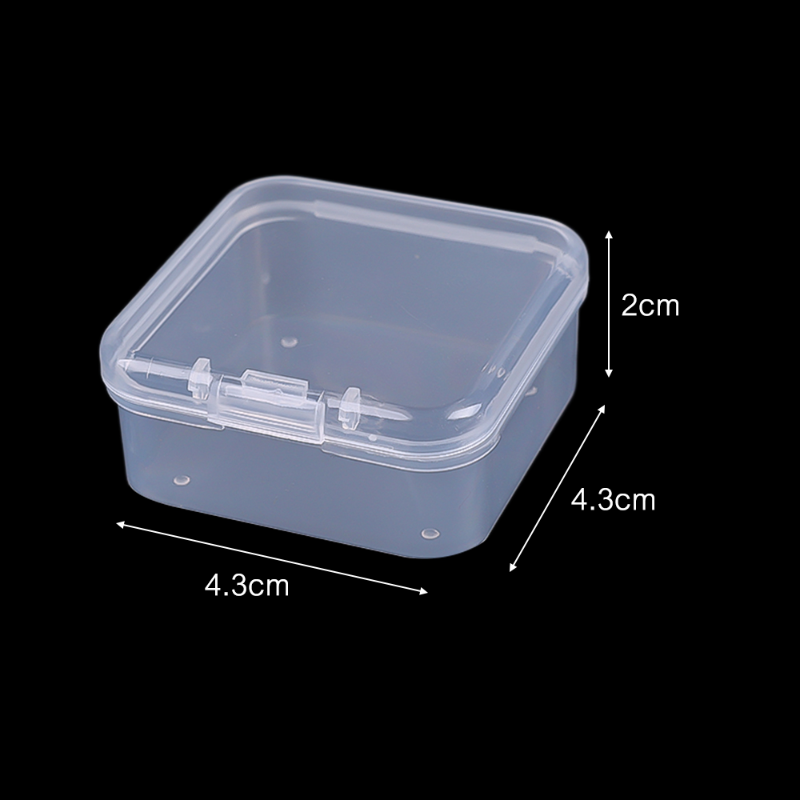 정사각형 투명 보석 보관 상자 플립 인감 플라스틱 방진 보관 케이스, 클램셸 보석 포장 디스플레이 컨테이너, 30 개