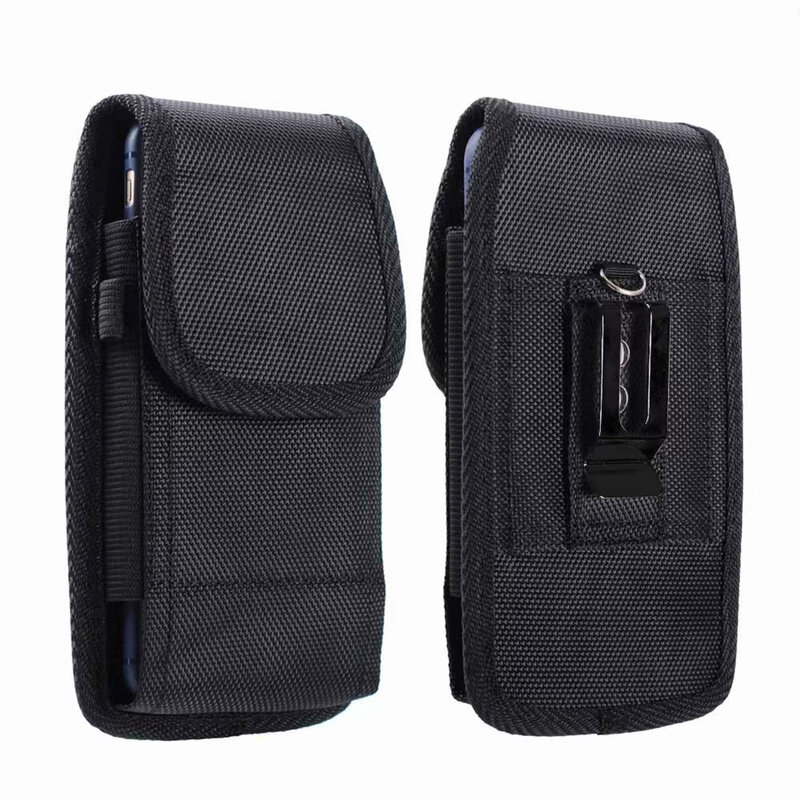 Vertical Nylon Cell Phone Belt Clip Phone Pouch Carrying Holster Case Hanging Waist Storage Bag Pack Belt Clip Without Carabiner