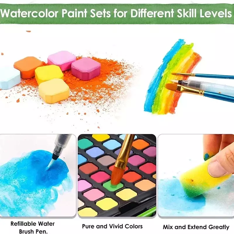 Colori ad acquerello solidi Set di colori ad acqua per la pittura artistica Nail Design 181