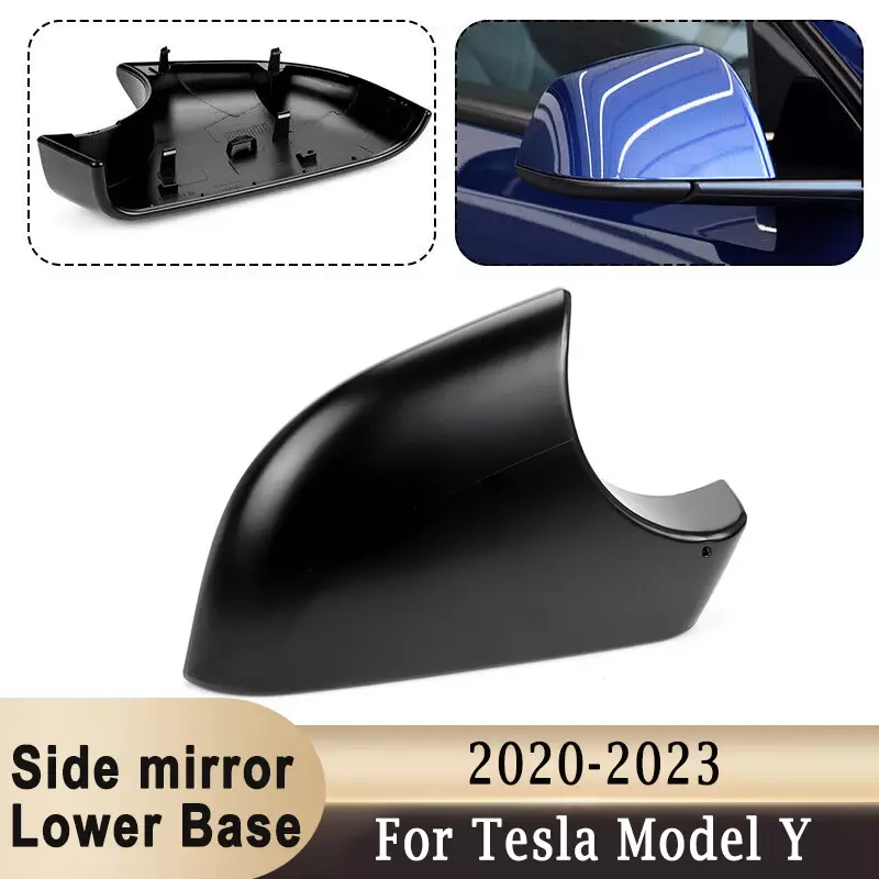 Side Rearview Mirror Lower Base For Tesla Model Y 3 2017-2023 Black Exterior Door Wing Mirror Holder Rplace 8202102 8202202