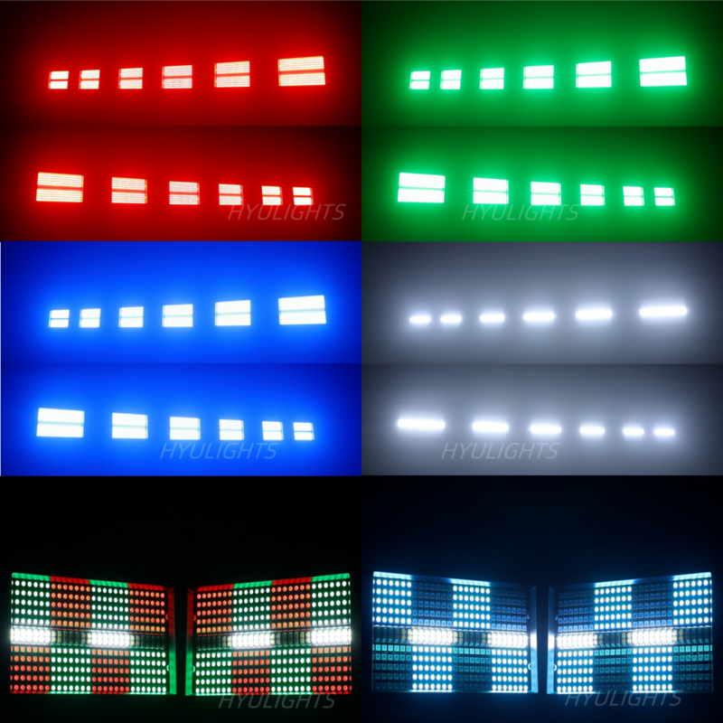 Mni LED strobo RGB 3in1 8 partisi + putih 8000K 4 partisi DMX Super terang Dj cuci Bar strobo panggung efek pencahayaan