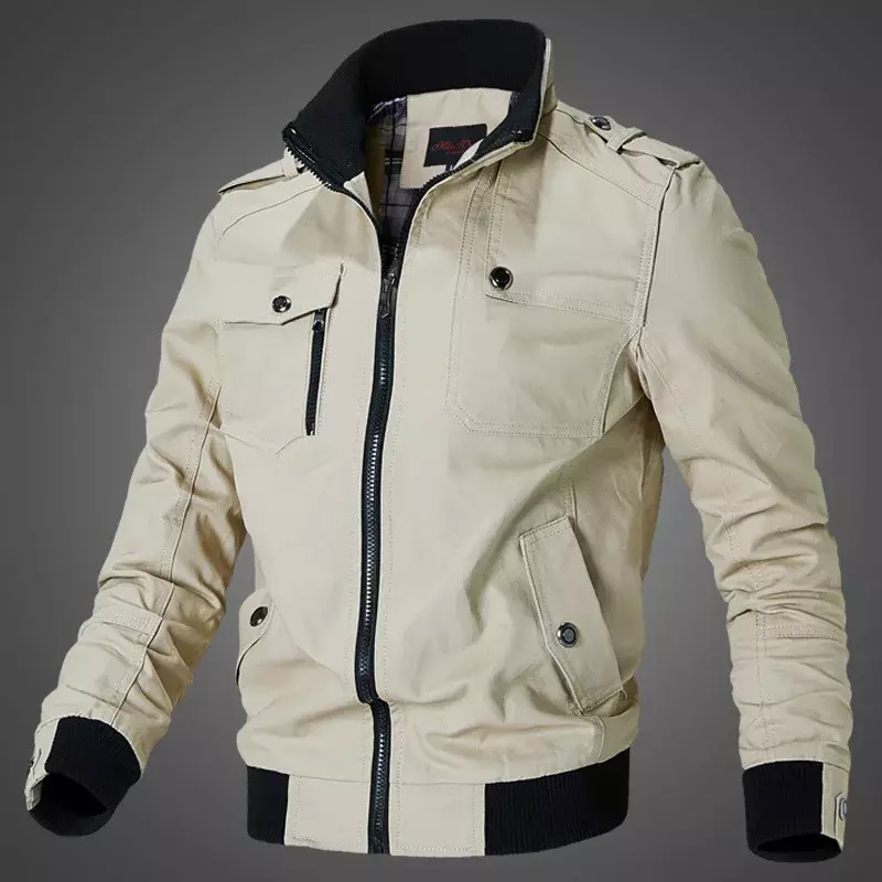 Куртка мужская тактическая в стиле милитари, приталенный силуэт-карго, хлопок, пилот, модная повседневная одежда для походов, весна-осень-зима