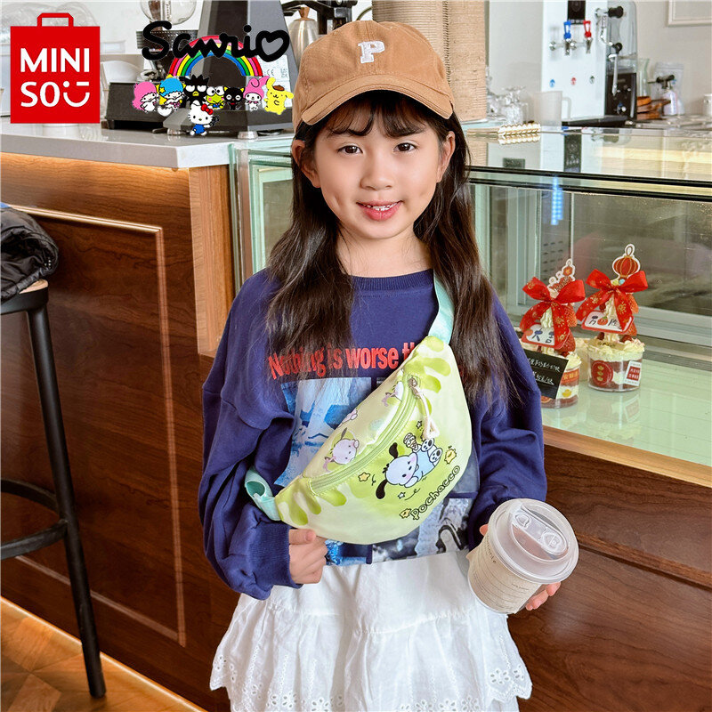 Miniso Sanrio-Bolso de pecho de alta calidad para niños, riñonera informal de dibujos animados, ligero, a la moda, para mujer