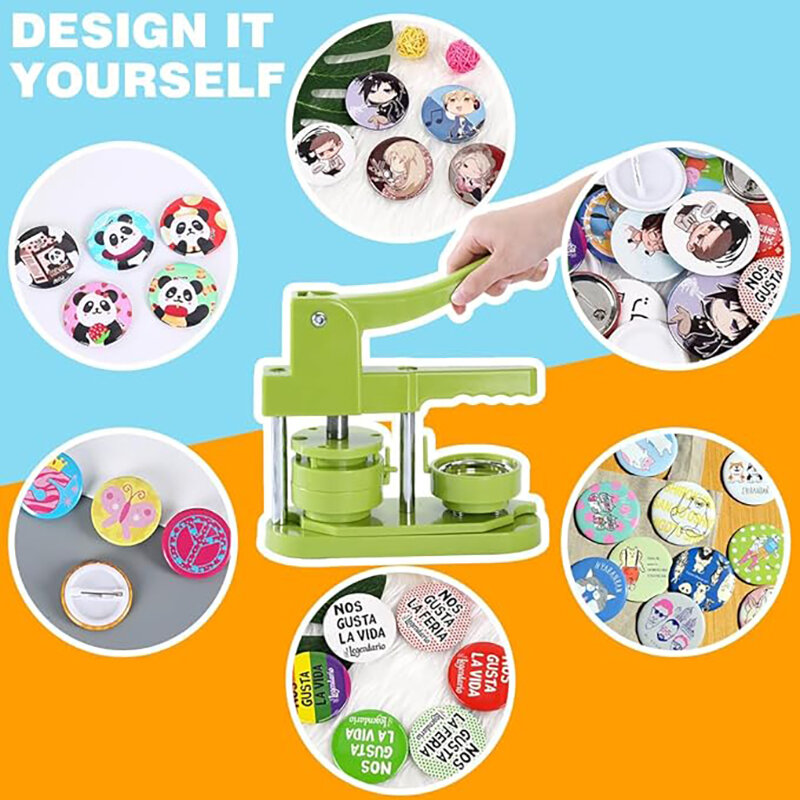 Badge Pin Button Maker Machine DIY 58MM Badges Set with 100Pcs Button Parts+Circle Cutter Badge Press Maker Machine
