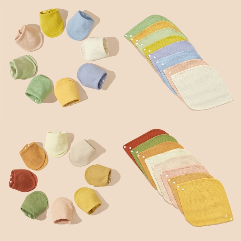 8pcs Practical Baby Feeding Protectors Long Service Baby Mealtime Cloths Easy to Use Baby Bandana Bibs Cotton Bibs Gift QX2D