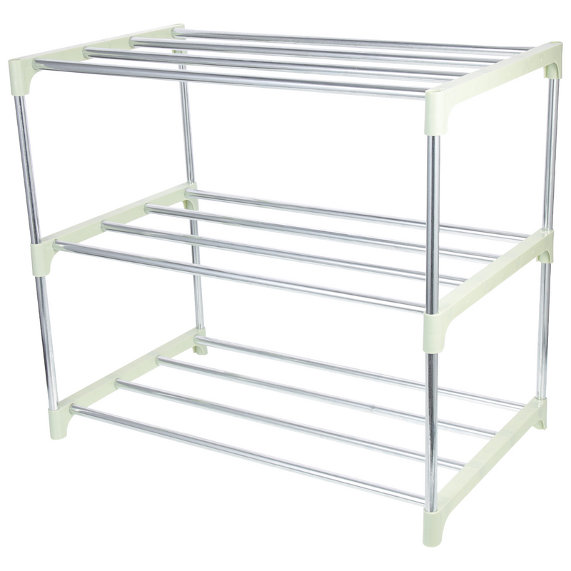 Shoe Rack Organizer Shelf Storage Shoes Entryway Layer Tower Metal Three Stackable Stainless Cabinet Closets Household Steel