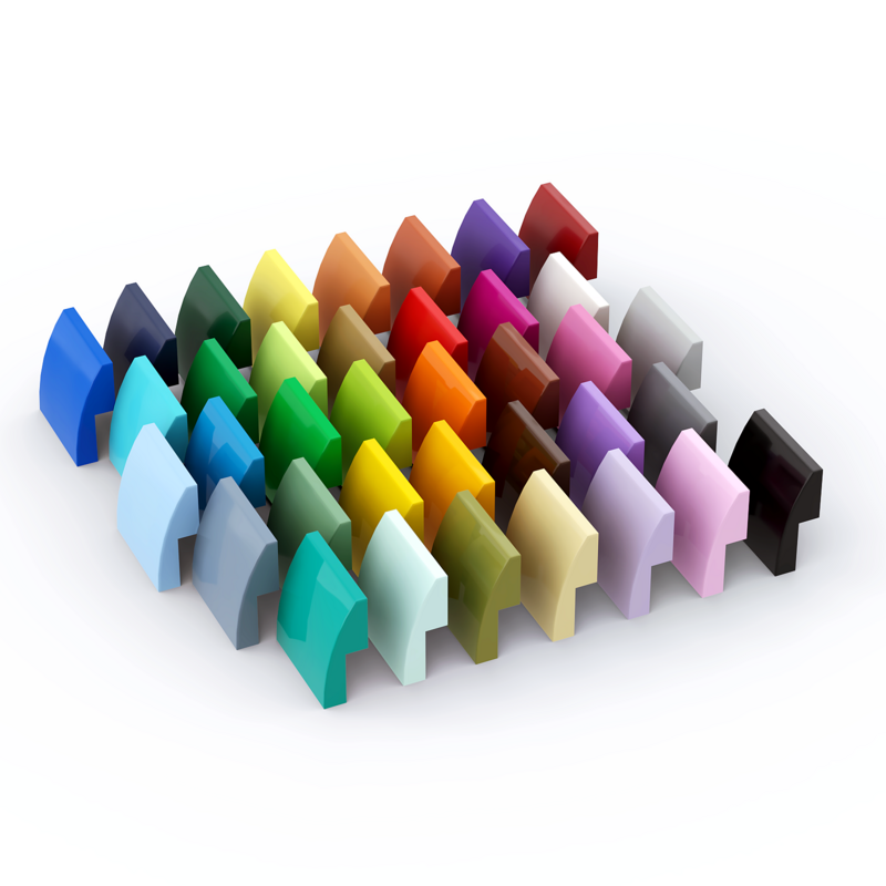 Pièces de blocs de construction incurvées Rainbow Pig MOC, briques d'assemblage de bricolage, jouets de module de modèle en vrac, 15068, 78565, 2x2x2/3