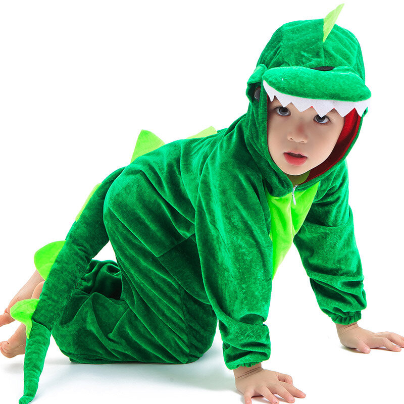 Crianças bonito animal cosplay dinossauro traje meninos criança verde preto jardim de infância festa escolar estudante jogo de role play terno