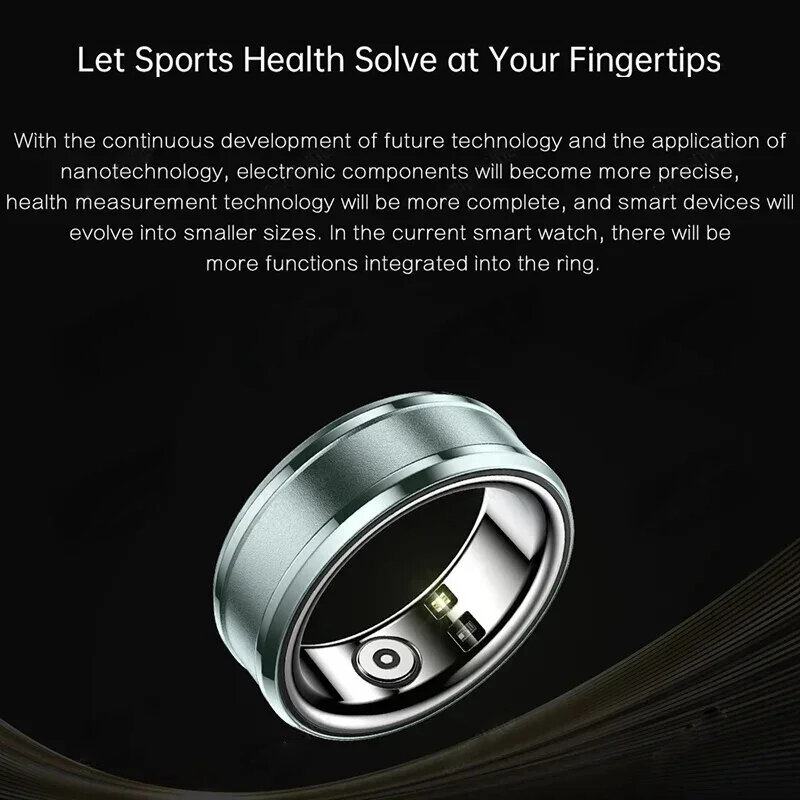Cincin pintar, cincin Militer kelas Titanium cangkang pemantauan kesehatan IP68 tahan air Multi-sport mode olahraga pelacak kebugaran cincin