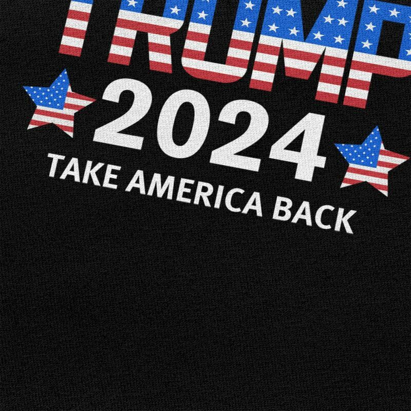 Мужские футболки с изображением Трампа 2024, футболки из чистого хлопка, Американская футболка на спине с коротким рукавом, новинка, футболка, одежда