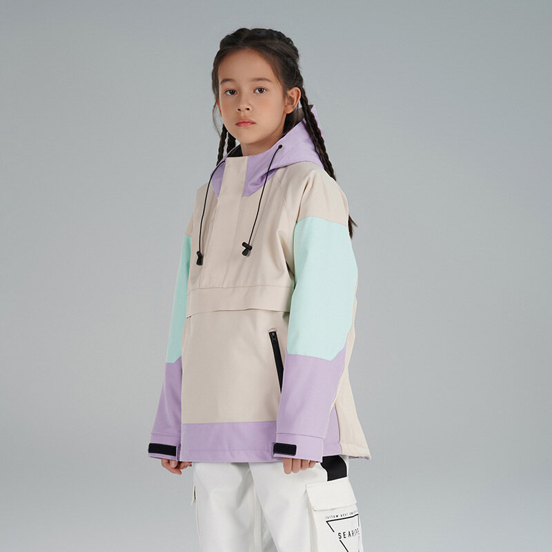 SEARIPE jaket Ski anak salju termal tahan panas pakaian anak laki-laki perempuan jaket tahan air musim dingin hangat setelan mantel salju pakaian Snowboard