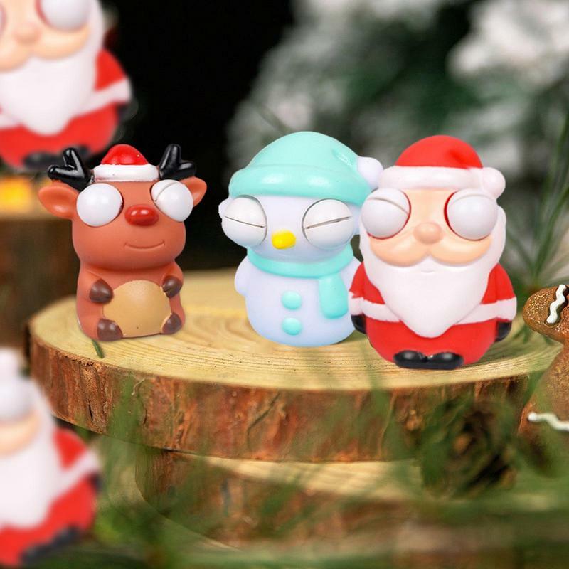Squeeze Toys com boneco de neve e rena para o Natal, Safe Cartoon Fidget Toy, bonito e engraçado, Santa e rena