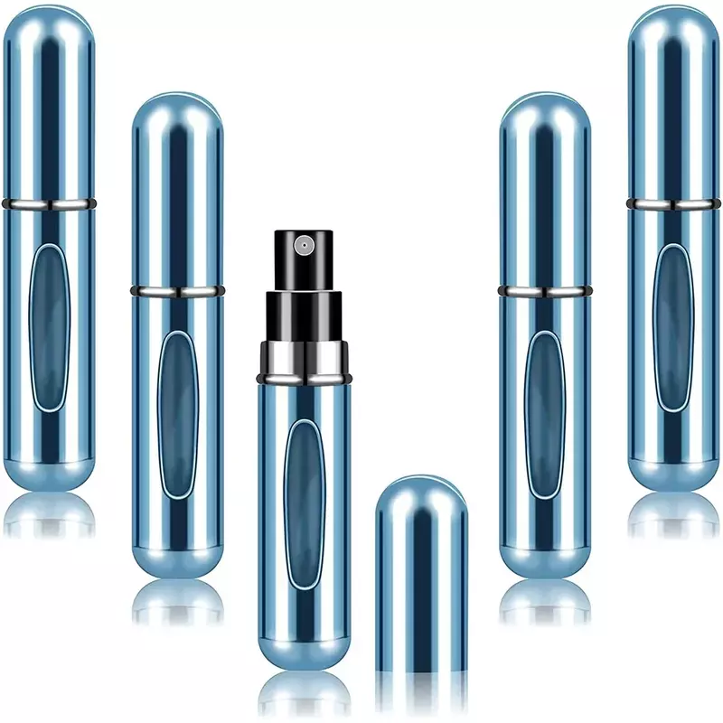 10pcs 5ml Mini atomizzatore di profumo contenitore liquido portatile per cosmetici in viaggio Spray in alluminio flacone Spray riutilizzabile vuoto
