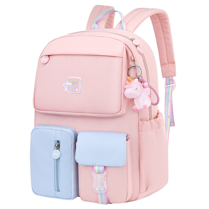 Радужные школьные рюкзаки 2 размера, подходящие Мультяшные школьные ранцы для девочек-подростков, женские дорожные сумки для учеников 1-6 классов