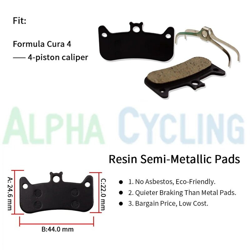 Велосипедные тормозные колодки для формулы Кура 4, 4 пары, спортивные EX Class Resin