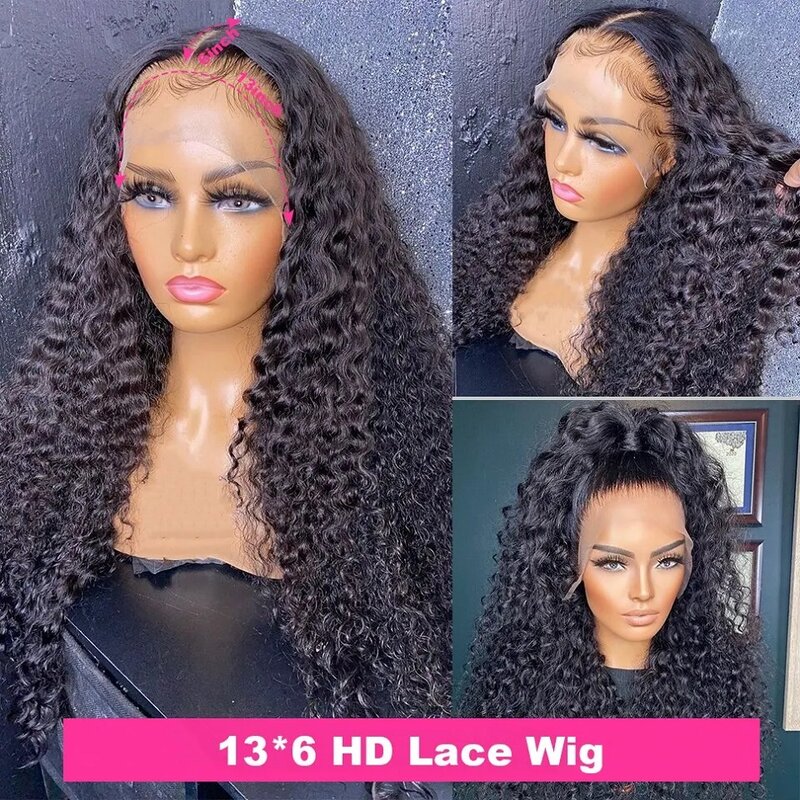 30 36 Inch Deep Wave 13x4 Lace Frontal Wig 5x5 Glueless Human Hair Wig Brazilian 13x6 Water Curly HD Lace Front Wigs PrePlucked