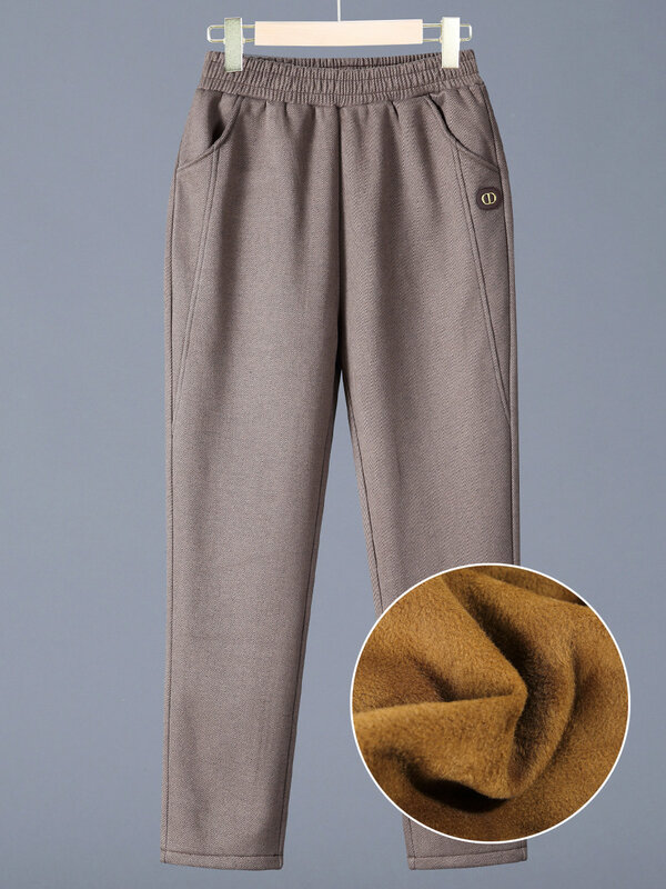 Pantalon sarouel pour femme, Baggy ample et décontracté en coton, grande taille, élastique, en peluche, épais, collection automne et hiver