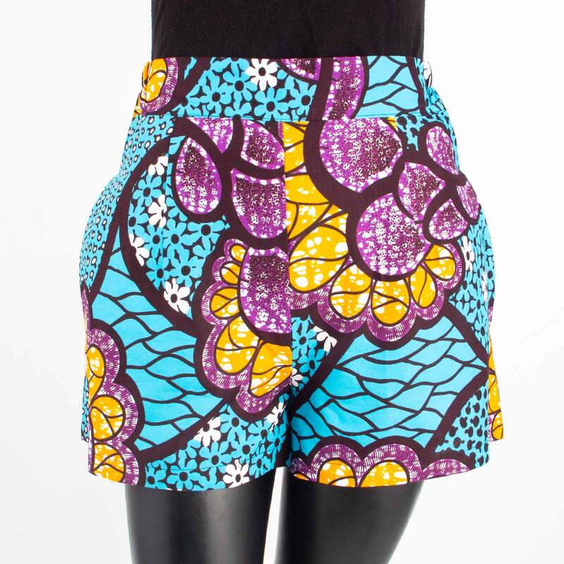 Pantalones cortos de playa para mujer, Shorts informales personalizados, 2024 algodón, estampado de Batik, estilo africano, A722108, 100%