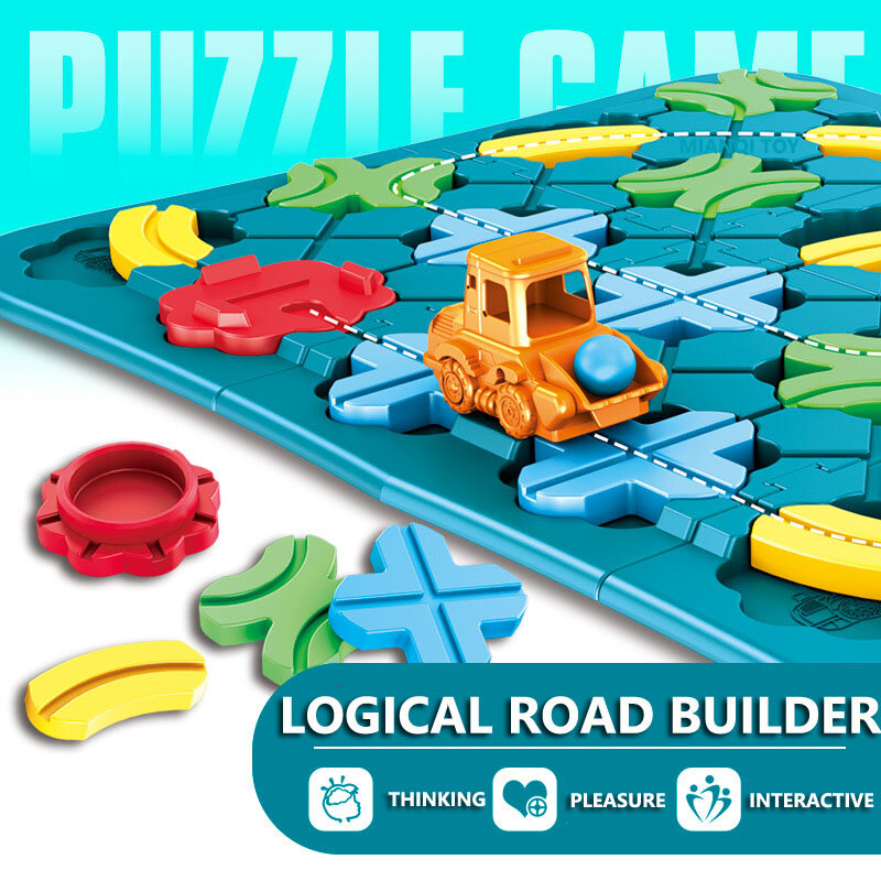 Kids Road Maze Montessori logic Road Builder Game Assembly Building Puzzle Learning Education Toys For Children