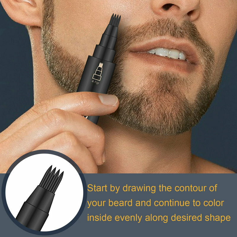 Pena Jenggot Pensil Tukang Cukur Styling Rambut Wajah Alat Alis Kumis Perbaikan Alat Mewarnai Tahan Air Pengisi Jenggot Kosmetik Pria