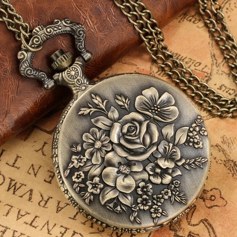 1 шт., женские кварцевые часы с подвеской в виде лепестков розы