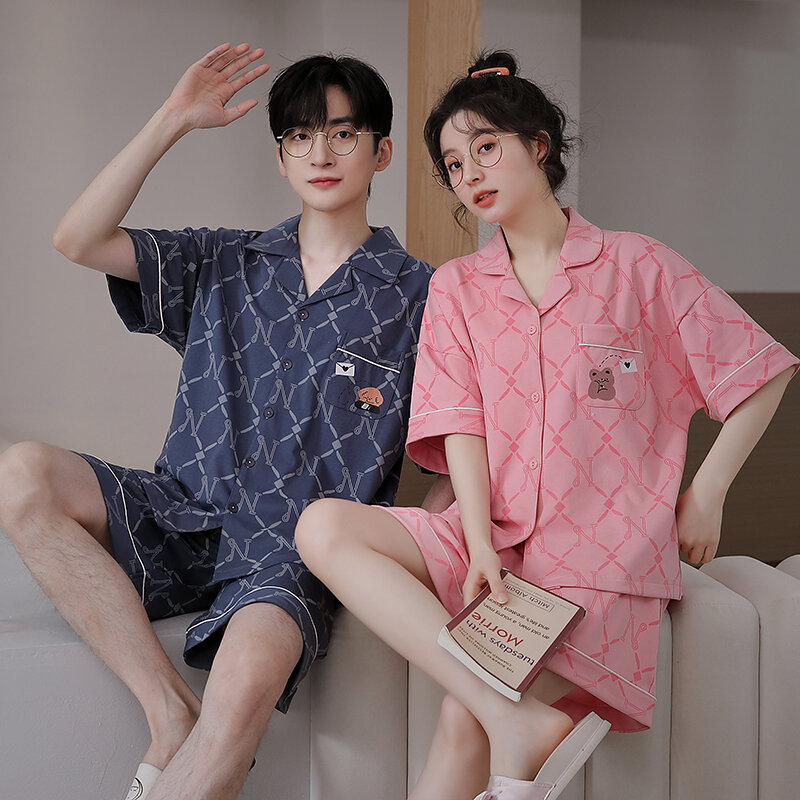 2024 New Fashion Cardigan Sleepwear for Lovers Women and Men Matching Home Clothes Pijamas Hombre Mujer Dropship lounge set