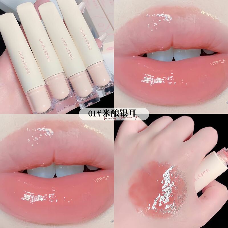 Rouge à lèvres en MSI de menthe douce, glaçure de Jules, antiadhésif, durable, cosmétique, liquide, hydratant, cristal, gloss de verre coréen