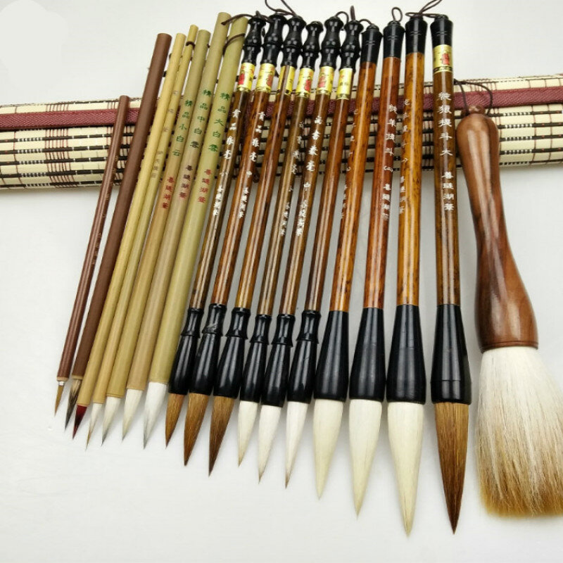 18 pçs tradicional chinês pintura pincel caneta conjunto de caligrafia pincel meticuloso aquarela linha fina pintura escova caligrafia