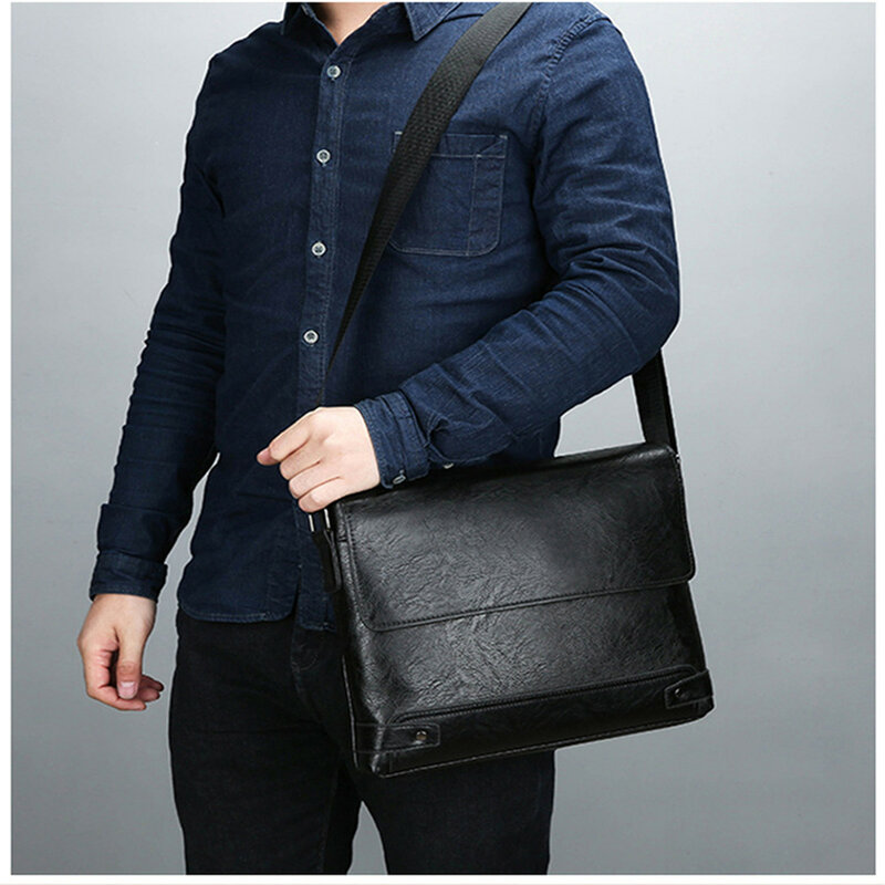 Tas selempang pria merek mewah, tas bahu sisi kulit untuk pria, hadiah suami, tas bisnis, tas selempang pria