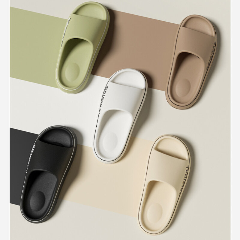 EVA Soft Lightweight Sandals para homens e mulheres, sapatos de praia, banheiro, antiderrapante, plataforma, banheiro, casal, tendência, novo