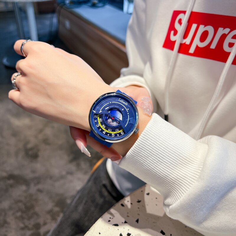 นาฬิกาควอทซ์แฟชั่นโลกสำหรับผู้ชายนาฬิกากีฬาหรูกันน้ำนาฬิกาข้อมือสำหรับผู้ชายนวัตกรรมแสดงวันที่