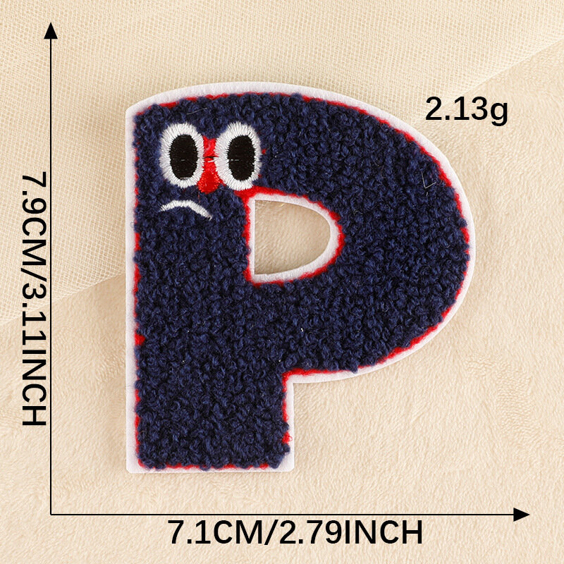2024 baru kartun bordir tambalan handuk kain Monster huruf DIY stiker merekat sendiri lencana lambang aksesoris tas kain