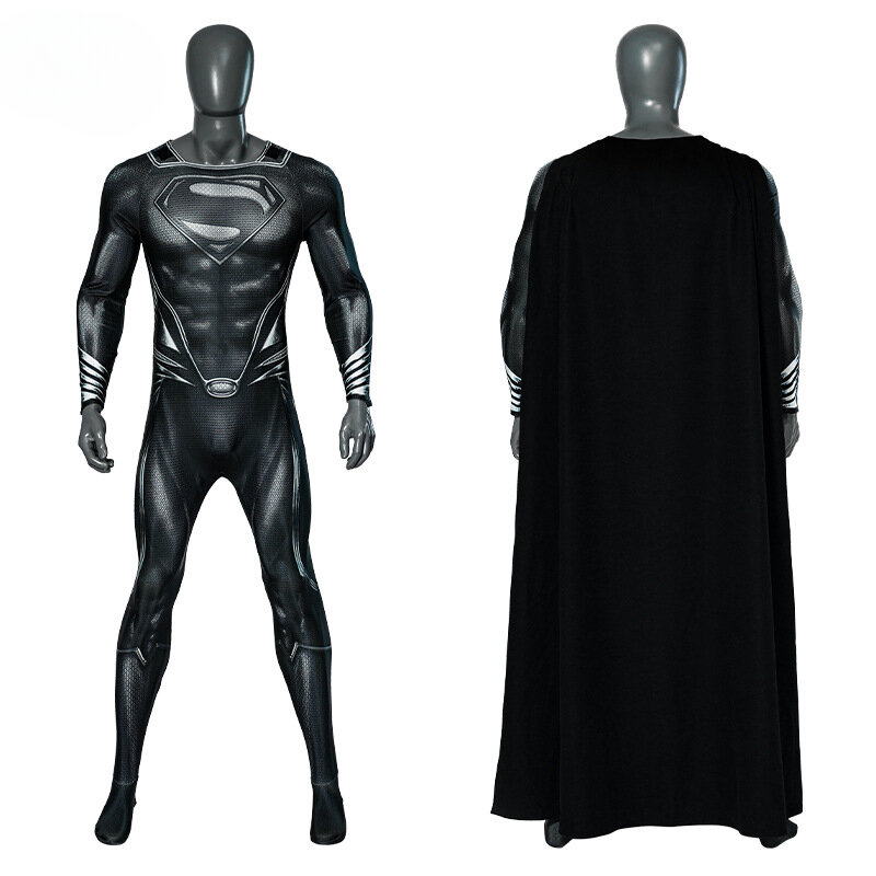DC film Superman Cosplay czarne body superbohater Zentai kostiumy Womloak Cos kombinezon kombinezon dla dorosłych impreza przebierana