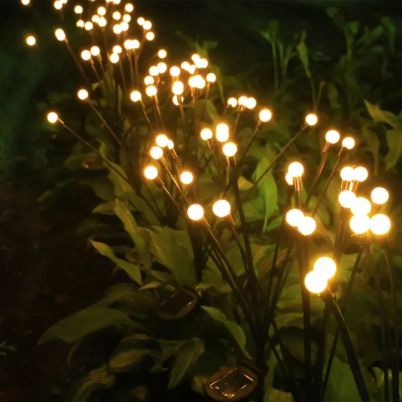 6/8/10 Lights LED Solar Powered Firefly Light Outdoor Waterproof Solar Garden Light Decorative Swaying Wind Dancing Solar Lamp