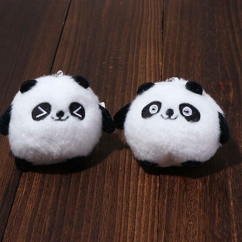 Recheado Panda Doll Chaveiro Brinquedo de pelúcia Pingente de bolsa dos desenhos animados Chaveiro do carro