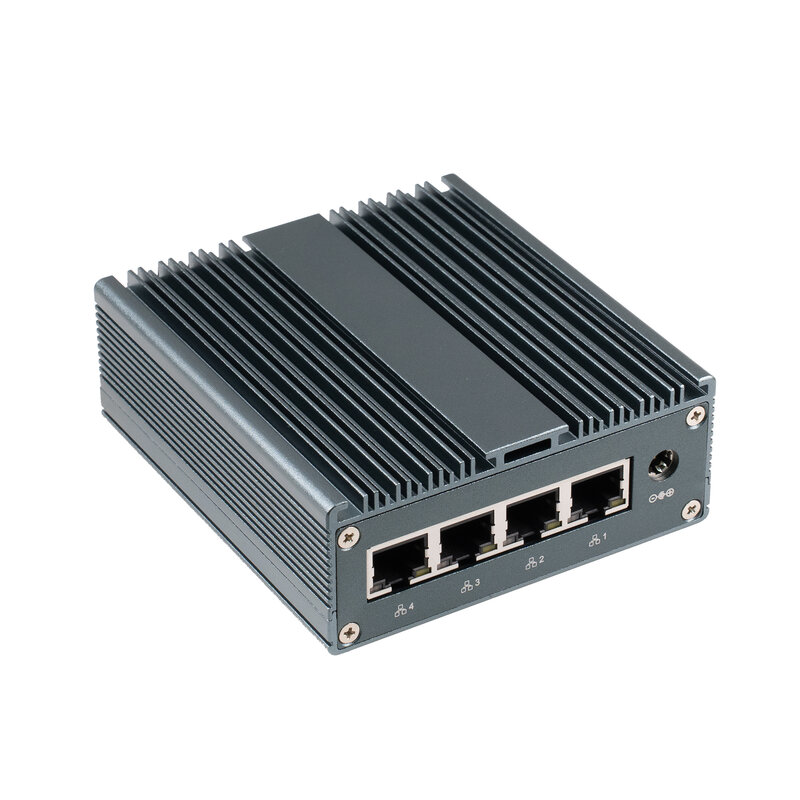 Qotom Q00001G4 Mini PC 4 LAN ARM Rockchip RK3568 Cortex-A55 2GHz UbunaryOpenwrt Routeur Pare-enquêter Mini PC