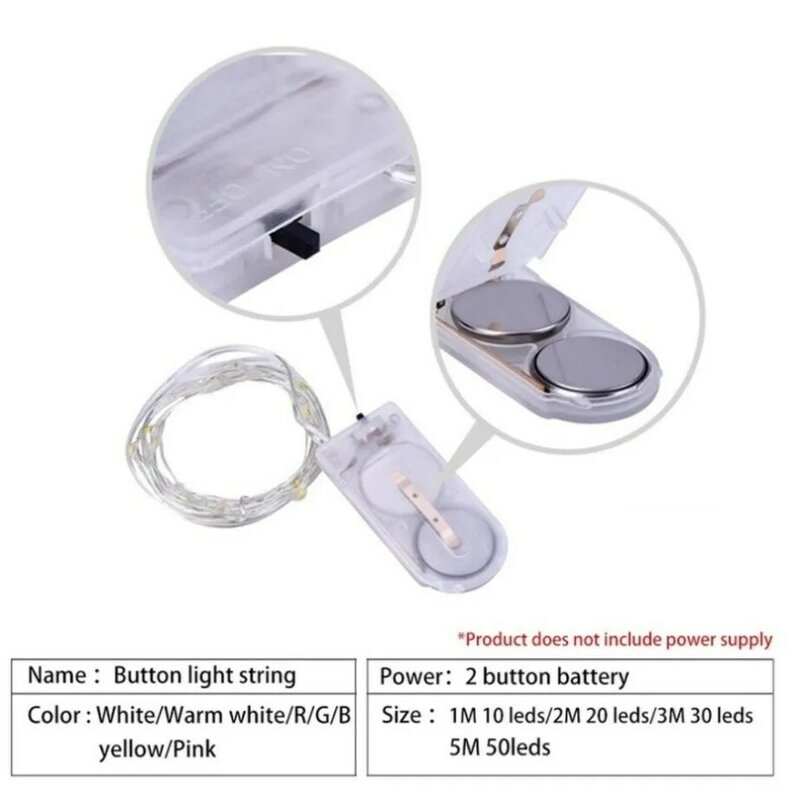 Paamaa-led string lights para decoração de quarto, operado por bateria, fio de cobre, impermeável, para uso ao ar livre