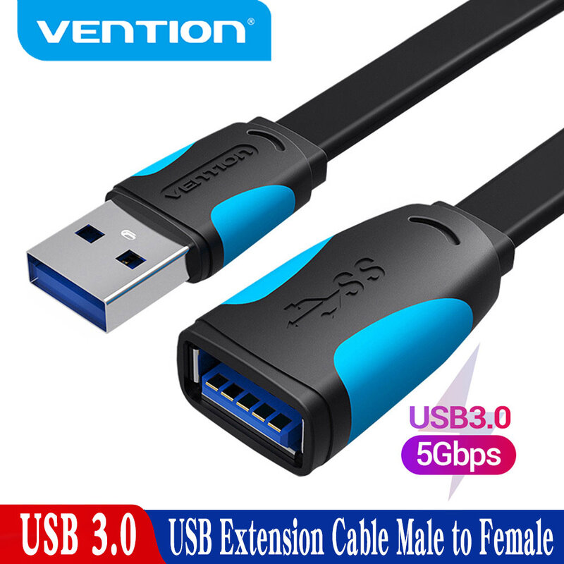 Vention USB Kabel Ekstensi USB 3.0 Kabel 5M untuk Laptop Pintar PC TV Xbox One SSD USB 3.0 2.0 Kabel Perpanjangan Mini Kabel Kecepatan Cepat