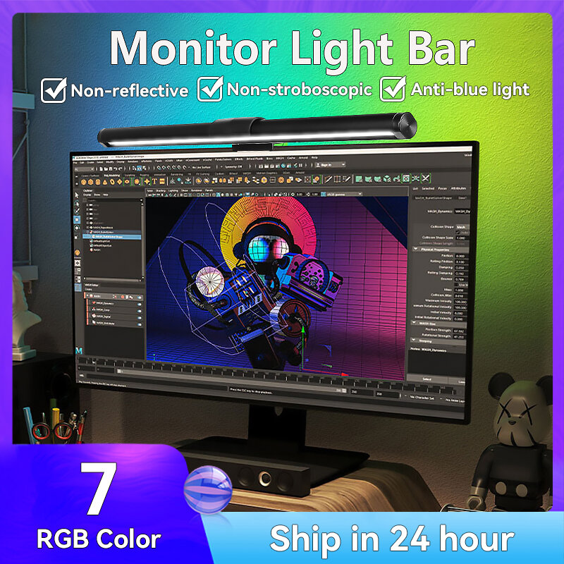 LED Monitor Light Bars Computer Lamps Screen Hanging Light Stepless Dimming PC Monitor Lamp for Gaming Office Study Bedroom