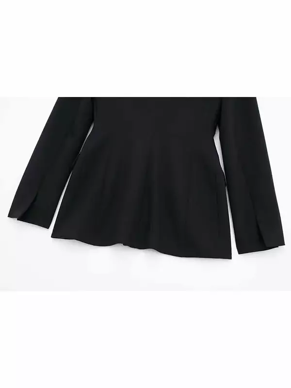 Frauen neue Mode Satin Textur Einreiher Spleißen schlanken Blazer Mantel Vintage Langarm Taschen weibliche Oberbekleidung Chic