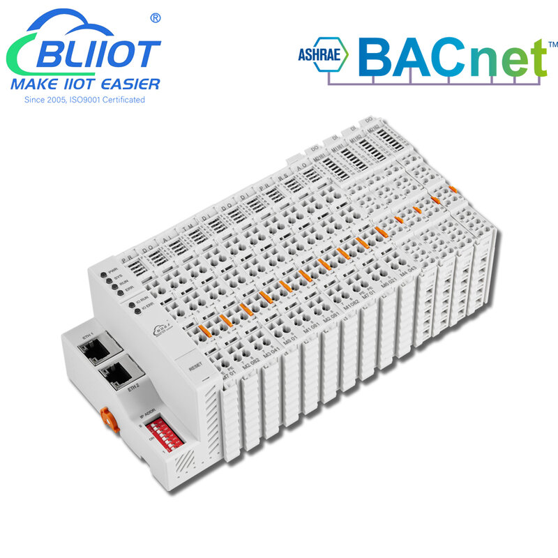 BMS BAS HVAC BACnet/IP 이더넷 분산 I // O 모듈 지지대, DIN/DO/AIN/AO/RTD/TC 로직 제어 DDC 컨트롤러