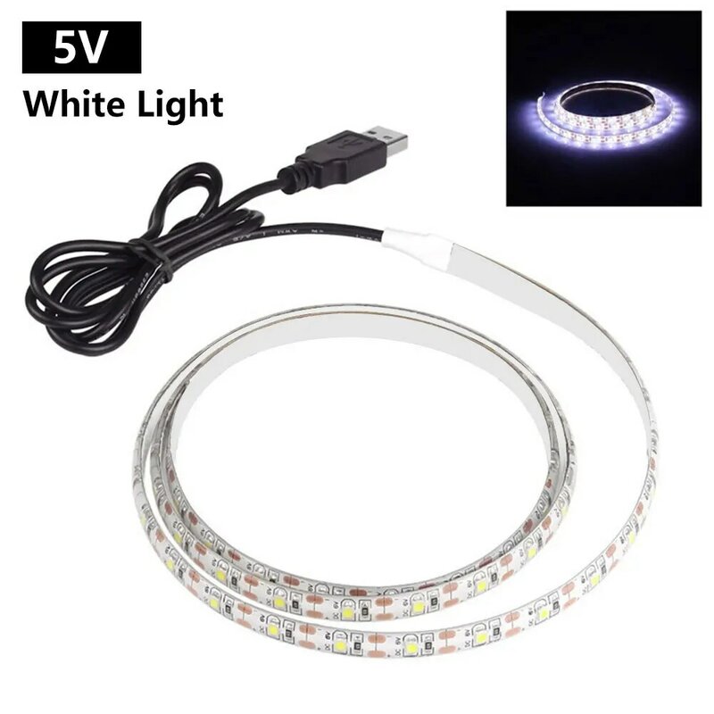 Dải đèn Led dải đèn LED DC 5V 3528 SMD màu trắng ấm băng keo chiếu sáng nền TV Đèn dây Led 1m trang trí nhà cửa