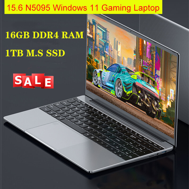 2023 più economico 15.6 pollici Windows 11 Notebook Laptop 16GB RAM 1TB/512GB/256GB SSD sblocco impronte digitali Computer da gioco